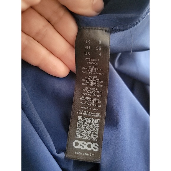 ASOS DESIGN pleated Chiffon Checkered Yellow & Blue Maxi skirt size 4 Coquette - Picture 7 of 9